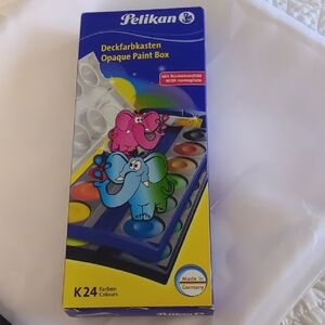 Pelikan Opaque Paint Box- 24 Colors & Brush Set